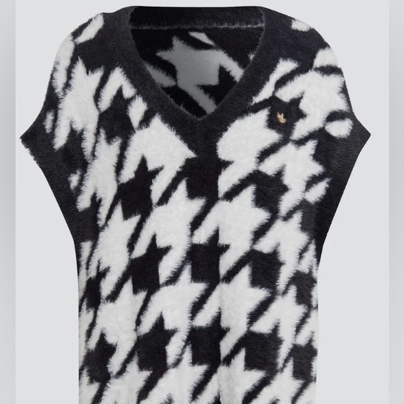 Adidas Oversized Black & White Checkered Vest, Small, NWOT - Picture 1 of 8
